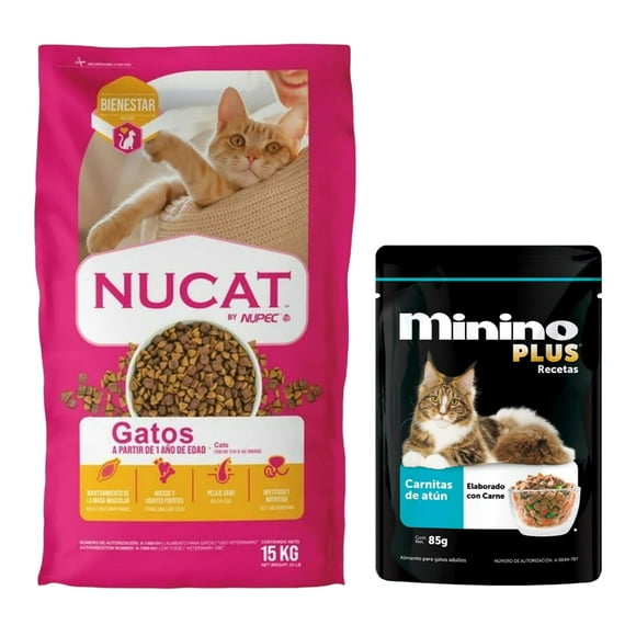 Nucat 15 Kg + Sobres Recetas Carnitas de Atún 85g