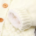 thumbnail image 6 of MIXUE Baby Girls Rompers Newborn Infant Velvet solid color Hooded long sleeve Winter Warm Coat Knit Bodysuits Activewear,Beige,12-18 Months, 6 of 9