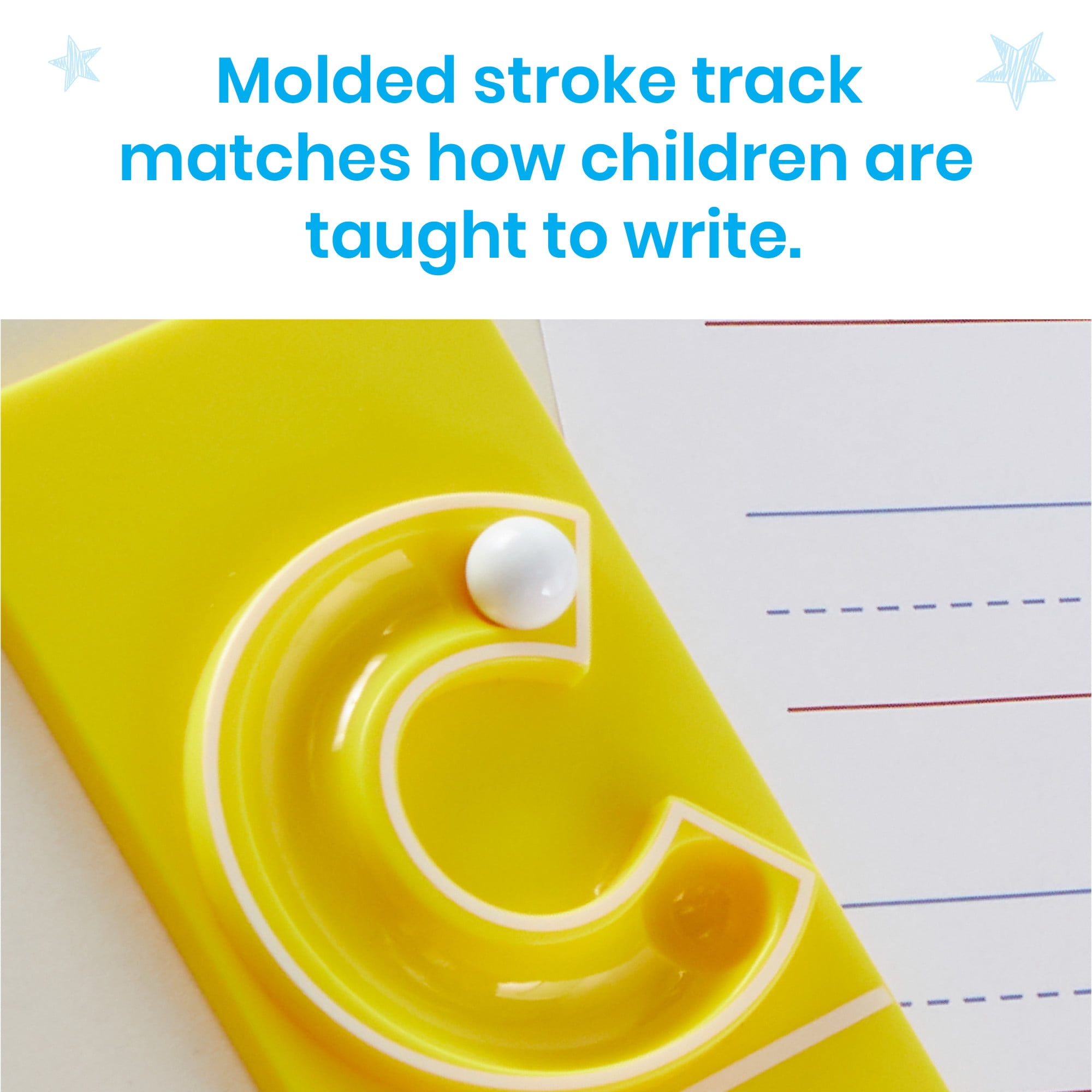 hand2mind MarbleTracers - Lowercase Letters, 24 Letter Tracing Trays, 10 Marbles