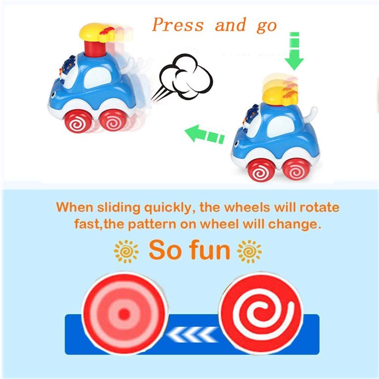 Moonkie 5-Pack Soft Silicone Toy Cars For Babies & Toddlers - Push & Go, Easy Grip, Dishwasher Safe