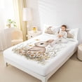 thumbnail image 4 of Erosebridal Cartoon Rabbit Bed Sheets for Kid, Groovy Flower King Sheets, 4 Pieces, 4 of 5