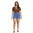 thumbnail image 2 of Alivia Ford Women's Plus Size Mid Rise Double Cuff Twill Shorts, 2 of 5