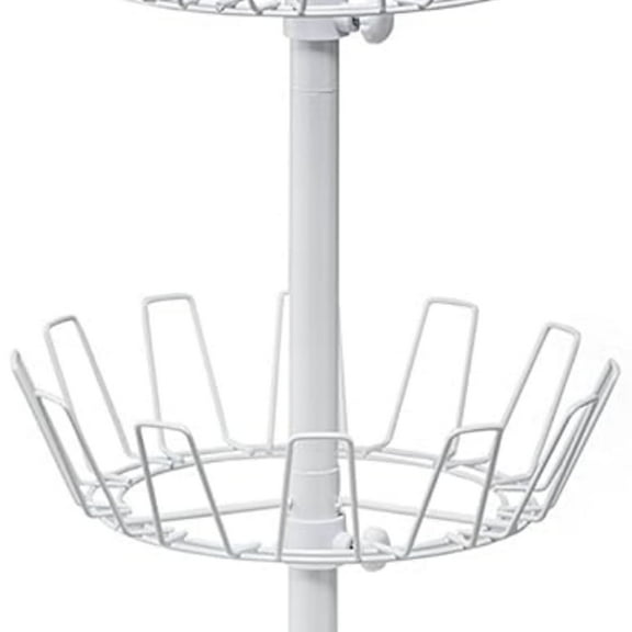 Honey-Can-Do  Shoe Tree with Spinning Handle, White, 4-Tier, 30 lbs ﻿ ﻿