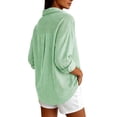 thumbnail image 6 of SAWOBUUN Womens Button Down Shirts Long Sleeve Striped Dress Shirt Collared Office Work Blouses Tops, 6 of 8