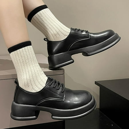 

Aayomet Dress Sandals Size 8 Wide Head Small Leather Shoes For Women Antique Leather Thick Soles With Skirts French Girls Single BK2 7.50