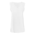 thumbnail image 5 of NIEWTR Silk Satin Tank Tops for Women V Neck Sleeveless Summer Loose Fit Basic Blouses Shirt（A01-White,S), 5 of 5