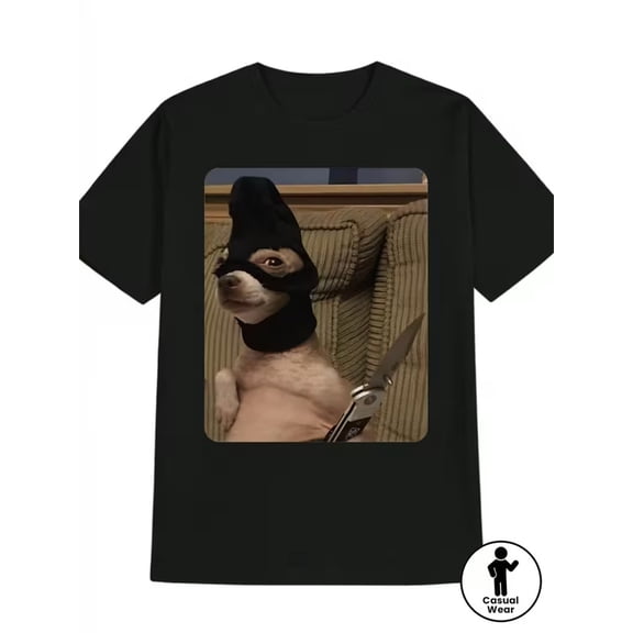 Funny Chihuahua Dog Meme Graphic Vintage Grunge Y2k Cotton Men's Women's T-Shirt