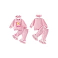thumbnail image 2 of Lairauiy Baby Toddler Girl Birthday Outfits Long Sleeve Embroidery Sweatshirt + Flare Pants Clothes Set 18 24 Months 3 Years, 2 of 9