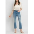 thumbnail image 3 of Flying Monkey - High Rise Kick Flare Jeans with Uneven Distressed Hem (27" Inseam) - F5120, 3 of 9