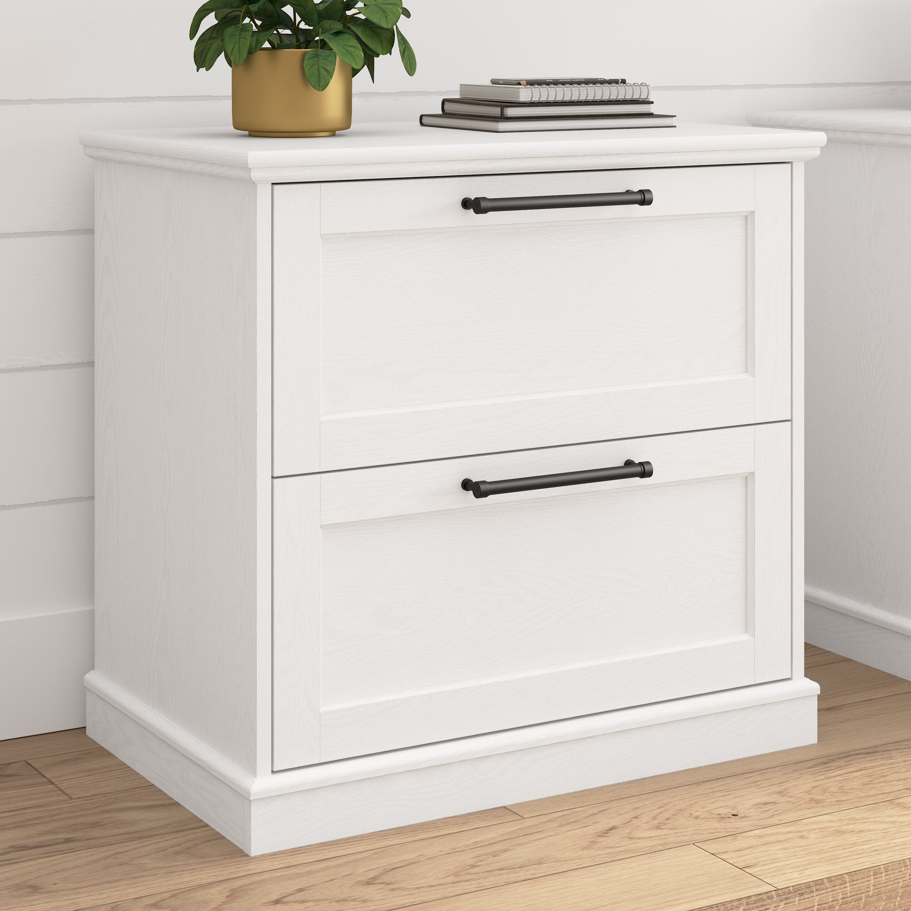 Bush Furniture Westbrook 2 Drawer Lateral File Cabinet in Ash White