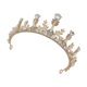 thumbnail image 5 of FELTECHELECTR Tiara dorada con corona de perlas y diamantes de imitación para novia, tocado de fiesta para boda, cumpleaños y banquete., 5 of 6