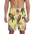 thumbnail image 2 of Daiia Beautiful Bright Birds And Flowers Mens Woven Stretch Pajama Short,Short Pajama Pants-3X-Large, 2 of 9