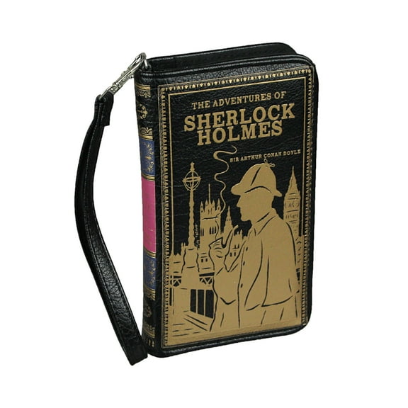 Things2Die4 Sherlock Holmes Book Wallet ID Holder Snap Close Fashion Wristlet