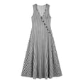 thumbnail image 5 of Snorda Women's Striped Dress Summer Round Neck Sleeveless Striped Solid Color Casual Dress Flowy Sundress Ideal for Daily Wear Beach Vacation & Party, 5 of 9