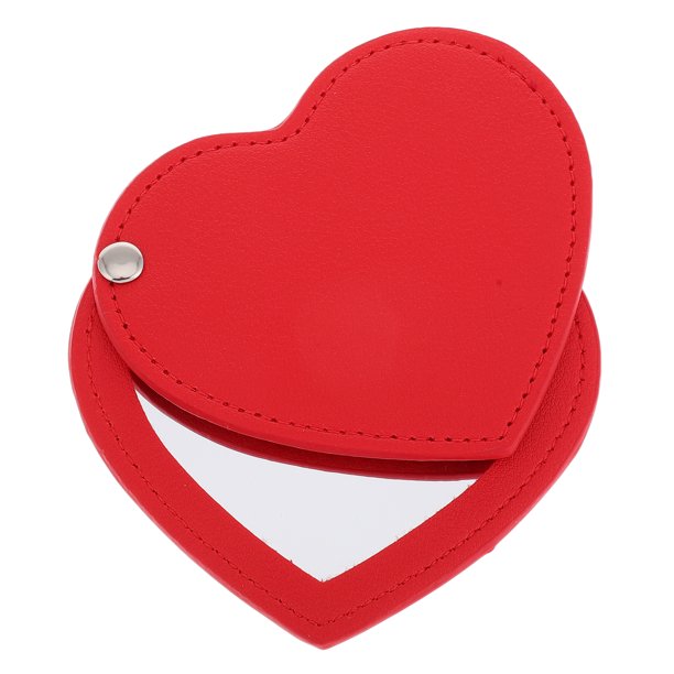 ColoMX Espejo de maquillaje portátil portátil con forma de corazón espejo compacto para mujeres espejo decorativo encantador espejo decorativo espejo de corazón pequeño en forma de corazón