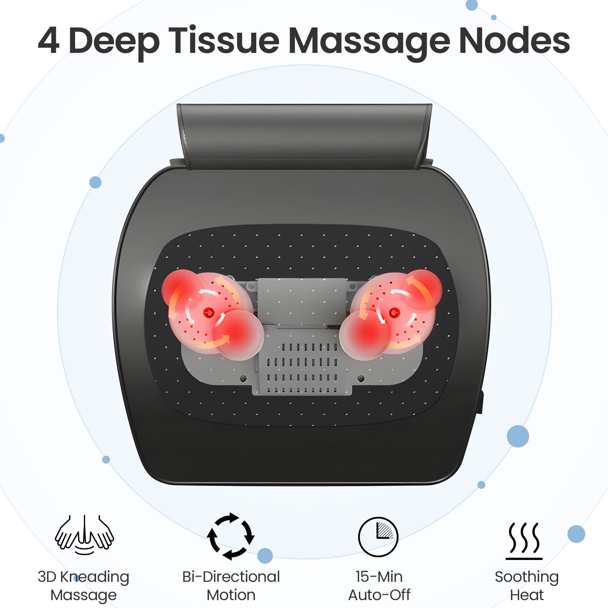 Suerbeaty Neck and Back Massager for Relief Deep Tissue with Heat, Shiatsu Shoulder Massager with Bi-Directional Rotating Head for Neck, Back, Shoulders, and Legs, Gift for Mom Dad