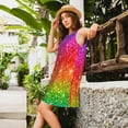 thumbnail image 2 of Fotbe Colorful Glitter Vestido de Verano sin Mangas para Mujer – Vestido Midi Línea A, Estilo Camiseta Floral, Vestido Playero Casual y Fluido, 2 of 7