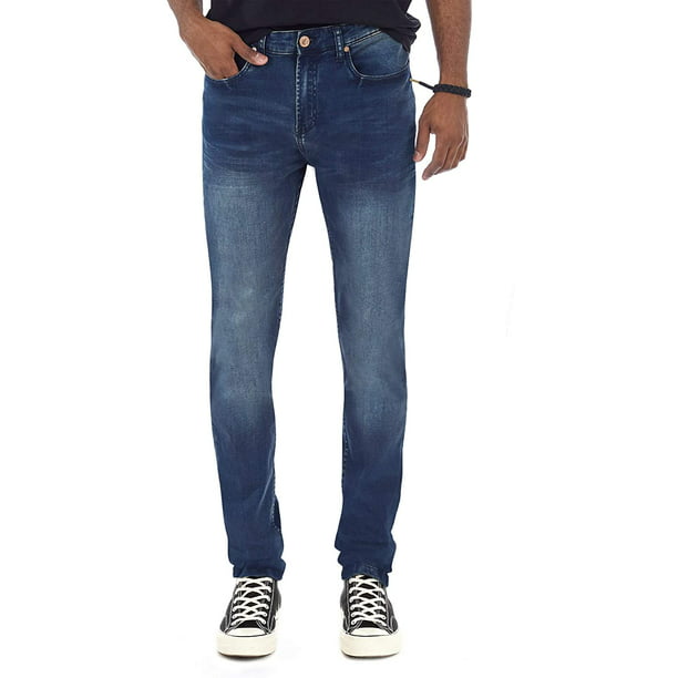 Cultura New York - Men's Super Flex Stretch Washed Denim Jeans Skinny ...
