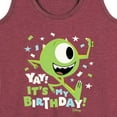 thumbnail image 3 of Disney Monsters Inc - Mike Yay It's My Birthday - Women's Racerback Tank Top, 3 of 5