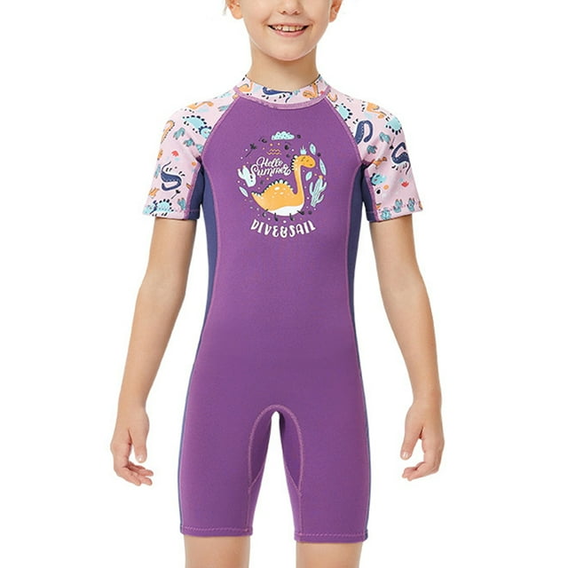 Niños con traje de neopreno Mantenga cálido Protección UV Protección Snorkel Pantalones cortos Swimwear Traje de surf para niñas Jóvenes Adolescentes Niño Niño XL 2.5mm tholdsy OD003640-04
