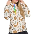 thumbnail image 5 of Yiaed Squirrel And Leaves Print Womens Casual Hoodies Crew Neck Long Sleeve Sweatshirts With Pocket Pullover Tops Women's Hooded Sweatshirt-X-Large, 5 of 5
