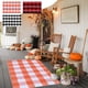 thumbnail image 1 of Xihbxyly Alfombra de Otoño para Exterior, Tejida a Mano, con Estampado de Cuadros Naranjas y Rojos de Temporada, Acogedora Alfombra de Bienvenida para Porche, Casa de Campo, Patio y Entrada, 40 X 60, 1 of 7