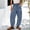 Light blue, variant on FUNUONY Womens Wide Leg Barrel Pants Elastic High Waisted Trousers Loose Casual Palazzo Pants with Pockets Cropped Relax Fit Trouser Ankle Pants Baggy Casual Summer Pants with Pockets Beige L