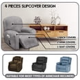 thumbnail image 2 of Funda de sillón reclinable ULTICOR para 1 asiento, terciopelo, elástica, gris claro, 2 of 7