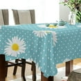 thumbnail image 3 of Coolnut Flowers Polka Dot Blue Tablecloth Durable Square Table Cloth Waterproof Stain Proof Camping Tablecloths for Outdoor Picnic Family Dinner Restaurant 54 x 72 Inch House Decor, 3 of 7