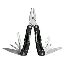 12-in-1 Multi-Tool Pliers with Lock, Stainless Steel Pocket Knife & Screwdriver Set for Survival, Camping, Hiking, Fishing - Portable Foldable Design with Nylon Pouch