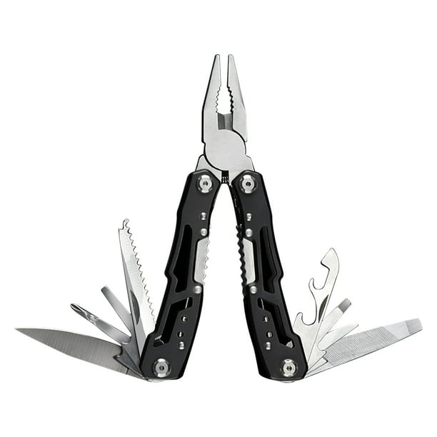 pstuiky Alicates multiusos 12 en 1, multiherramienta portátil con bloqueo, navaja multiusos de acero inoxidable para supervivencia, camping, regalo