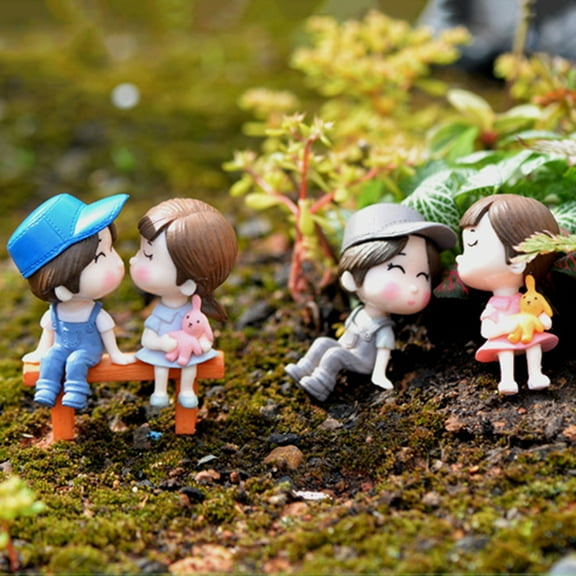 3Pcs/Set Miniature Doll Cute Handmade PVC Home Doll Figurine for Garden by Mightlink