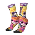 thumbnail image 2 of Super Kitties Adult Socks Casual Tube Socks Durable Comfort Calf Socks Soft Elastic Crew Socks White, 2 of 9