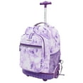 thumbnail image 2 of Travelers Club Polyester 18" Rolling Backpack, Purple Tie Dye, 2 of 12