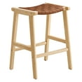 thumbnail image 3 of Modway Saoirse 26" Leather & Wood Counter Stool in Brown/Natural (Set of 2), 3 of 10