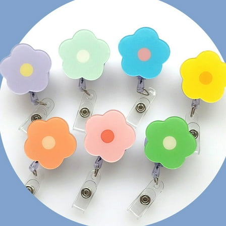 LULULION metal badge holder Acrylic Assorted Color 6Pcs