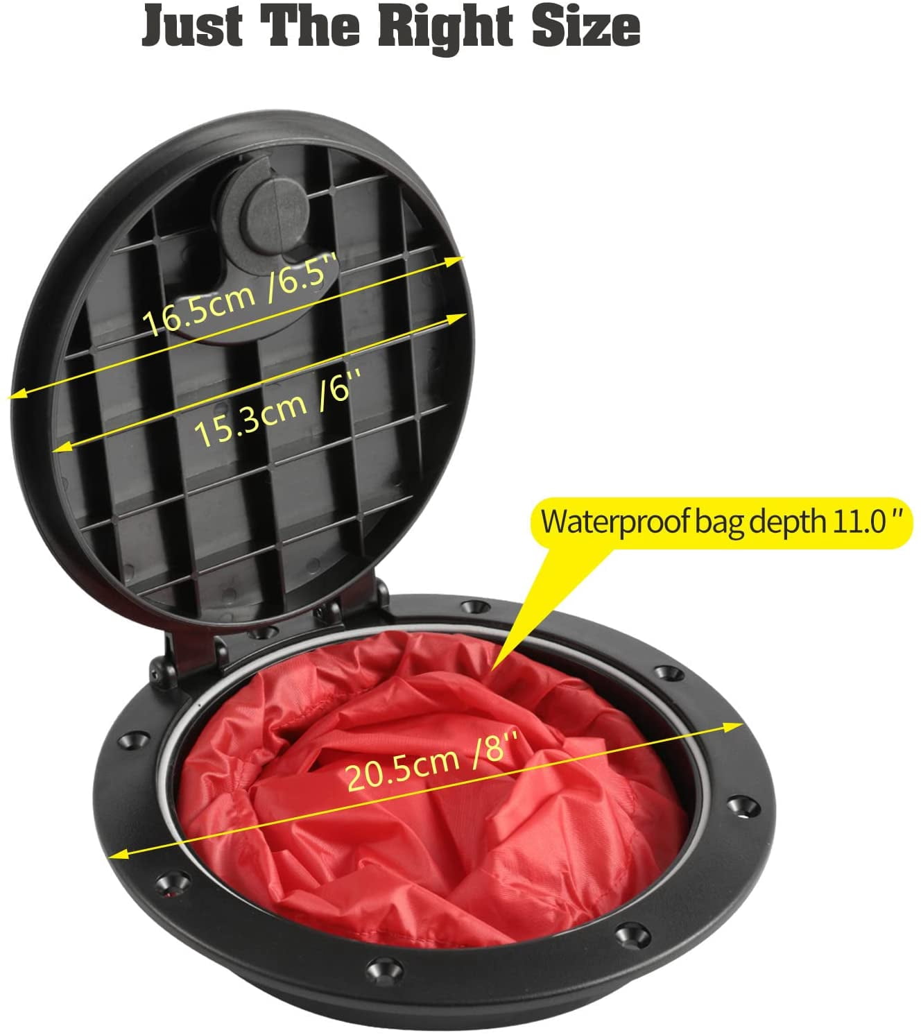 2 Piece 6 Inch Black Deck Plate Kit Storage Bag Kayak Boat Accessory
