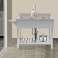 thumbnail image 5 of Single Bowl Kitchen Sink, Stainless Steel Sink, Kitchen Sink with Pull-Out Faucet, for Kitchens, Bathrooms, Farms, Backyards, Garages, Laundries, and More, 5 of 14