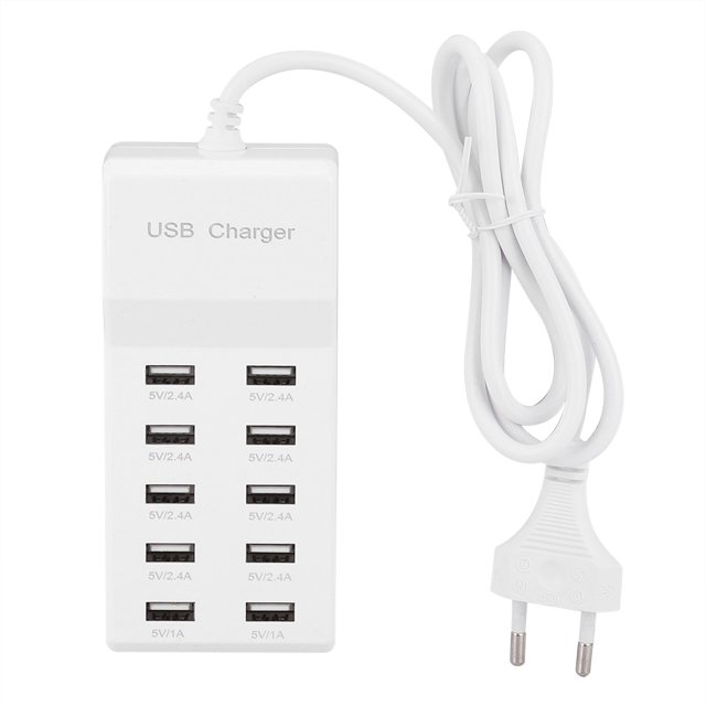 USB Charger, 5V White USB Adapter, For Mobile Phone PC Digital Camera Travel Office Home EU Plug