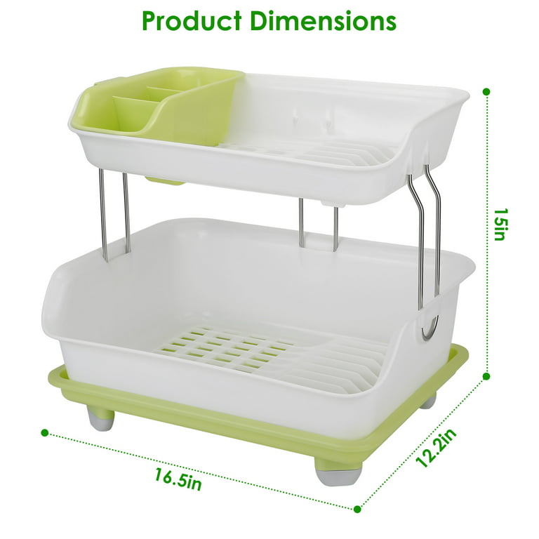 Dropship 2-Tier Dish Drying Rack Cutlery Drainer Holder Kitchen Organizer  Storage Shelf to Sell Online at a Lower Price