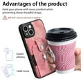 thumbnail image 3 of SaniMore Compatible with iPhone 13 Case, Wallet Stand Elastic Credit Card Slot Magnetic Car Mount Ring Holder Premium PU Leather Protection Cover for iPhone 13 6.1-inch, Pink, 3 of 9