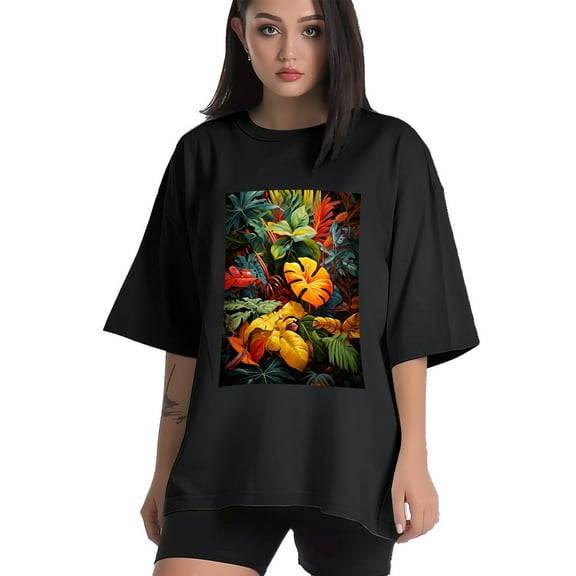 Plus Size Shirt for Women Black Tops for Women Short Sleeves Shirt for Women Colorful Tree 3 T Shirt Crewneck Shirt for Women XS