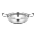 thumbnail image 2 of Stainless Steel Instant Noodle Pot for Single Person - Small Hotpot with Golden Double Ear, Flat Bottom for Gas Stoves, Versatile for Soups, 2 of 5