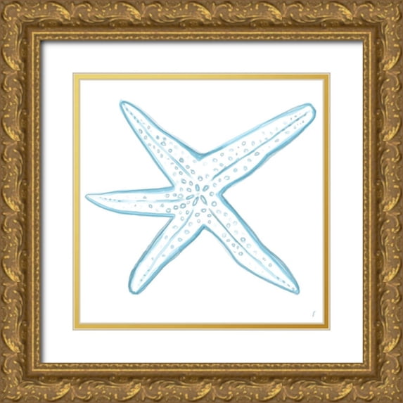 Seay, Anne 12x12 Gold Ornate Wood Framed with Double Matting Museum Art Print Titled - Starfish