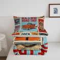 thumbnail image 5 of Manfei Vintage Sports Car Twin Comforter Sets,Retro Letter Pattern Bedding Set,Blue Orange,Light Gray Reversible,2pcs,1 Comforter and 1 Pillowcase, 5 of 7