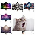 thumbnail image 3 of ETOSHPY 1 PC Printed Ultra Soft Hooded Blanket Wearable Nap Blanket Throw Wrap Cloak Cape(Soft Fabric+Plush Material) For Travel, Decorative, Bedding, 3 of 4