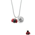 thumbnail image 2 of Delight Jewelry Resin Red & Black Ladybug Sweetie Silvertone Script Initial Disc - Q - Charm Necklace, 20"+3", 2 of 4
