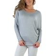 thumbnail image 4 of ToBeInStyle Women's Long Sleeve Dolman Top - Heather Grey - 2X, 4 of 7