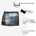 thumbnail image 3 of Yiaed Moonlit Sea Sailboat Print Men's Soft Cotton Boxer Shorts Breathable Boxers Underwear Moisture-Wicking Underwear Stretch Boxer Briefs for Man-XX-Large, 3 of 5