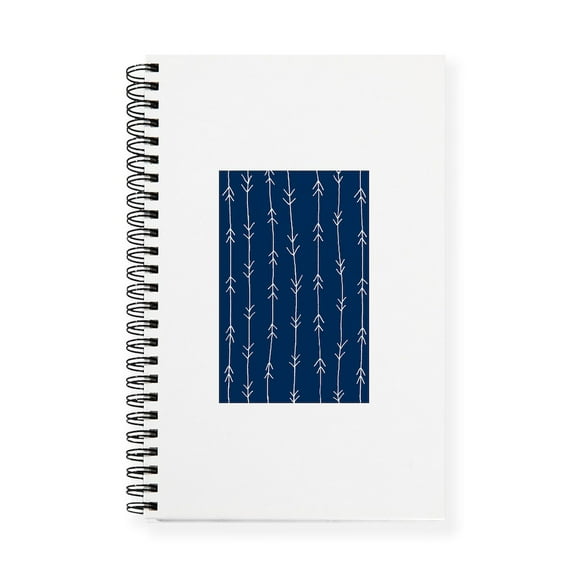 CafePress - Blue, Navy: Arrow Pattern - Spiral Bound Journal Notebook, Personal Diary Lined